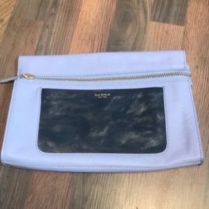 NWOT Isaac Mizrahi violet and navy clutch